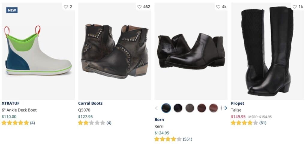 One pair of boots that doesn't belong is an issue of search precision