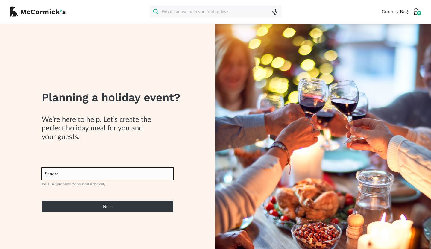 ecommerce product quizzes for meal planning