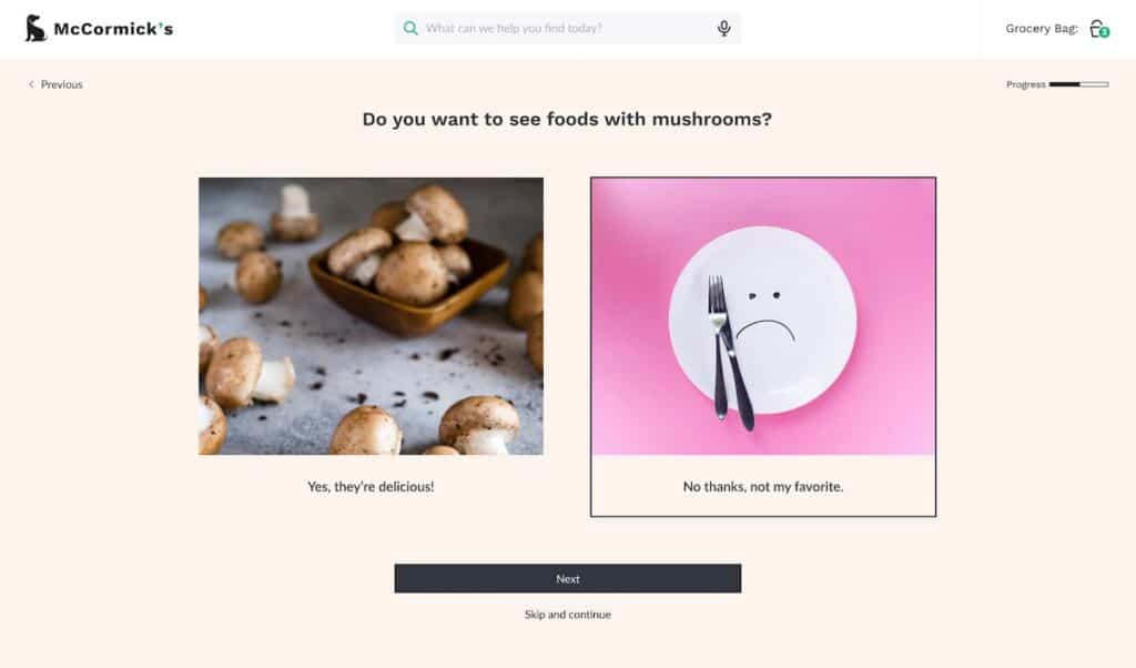 A product quiz can allow customers to specify preferences in the long term