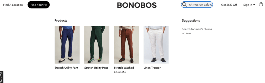 Bonobos natural language search engine