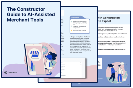 Pages from Constructor's AI-assisted merchant tools ebook